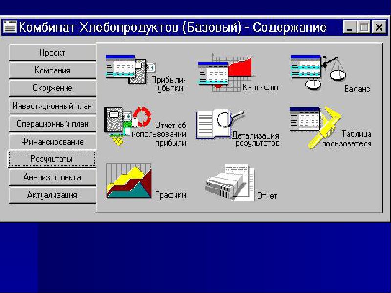 Project expert инвестиционный план