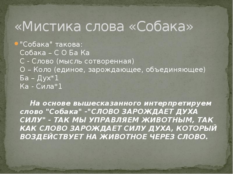 Сколько слов в слове собака