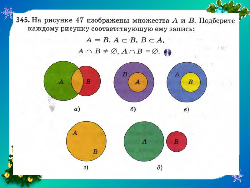 Покажите выполнив чертеж дополнение множества y до множества х если х множество точек прямой ав