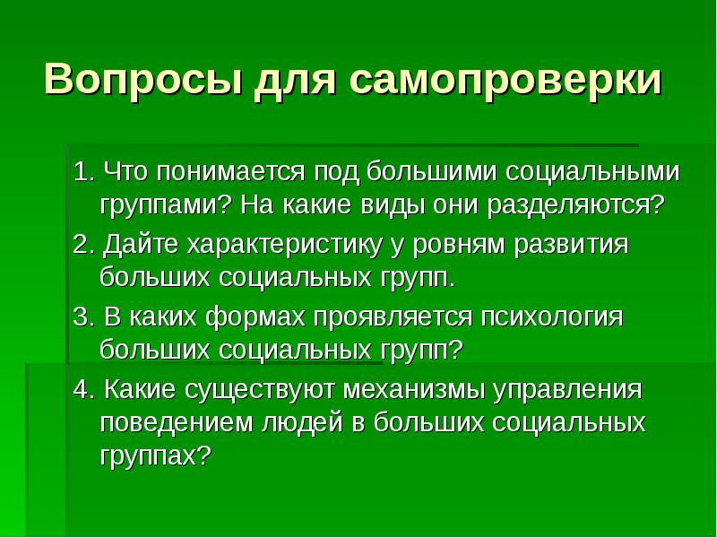 Большие социальные группы