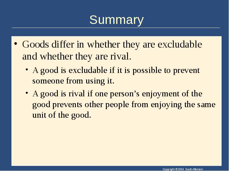 Why is it good to be different. Differ in differ from. Summary Slide. Whether. Common resources.