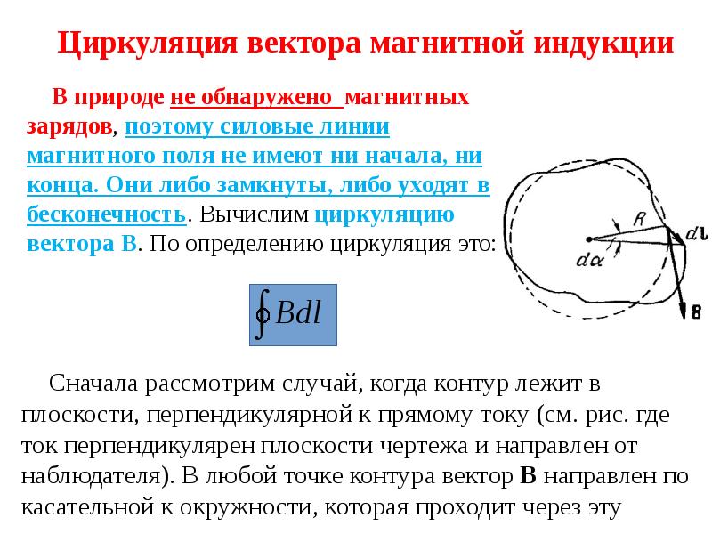 Циркуляция вектора магнитной индукции