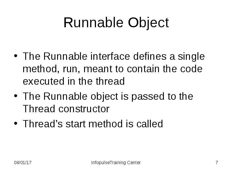 Method single. Интерфейс Runnable.