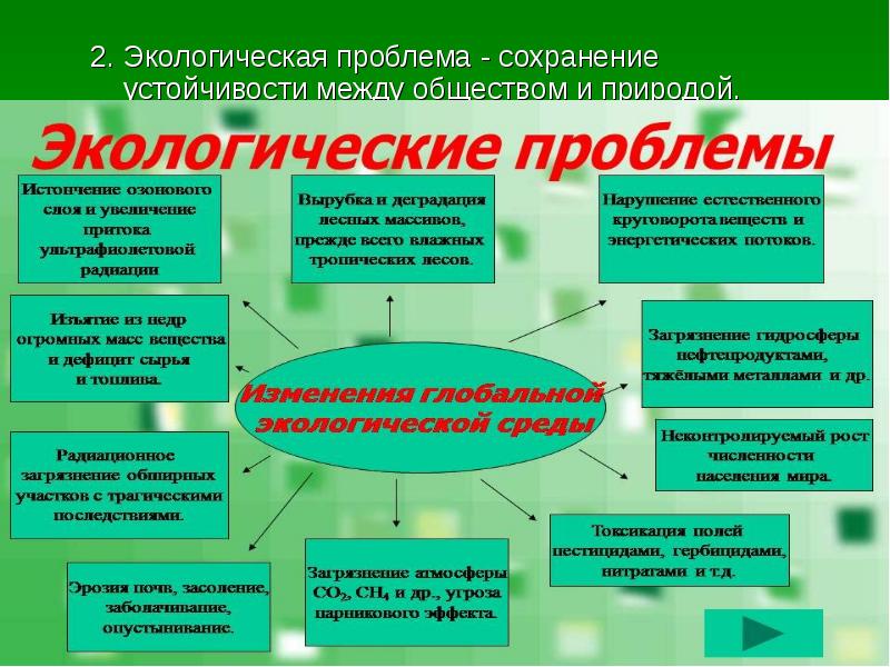 Схема экологических проблем