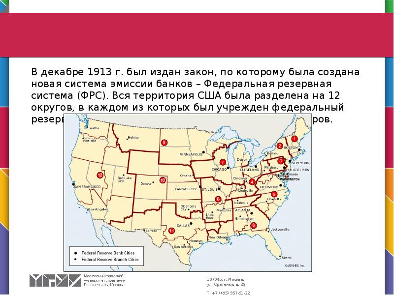 Особенности денежной системы сша презентация