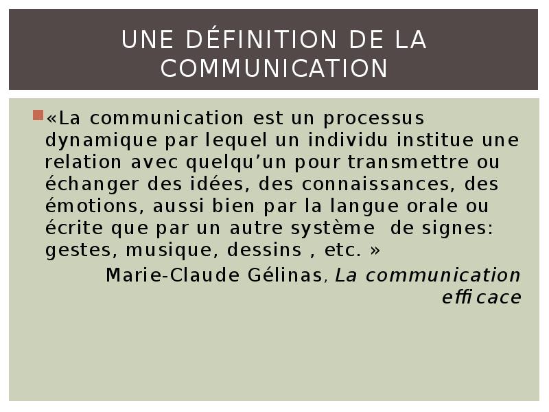 Les Bases De La Communication