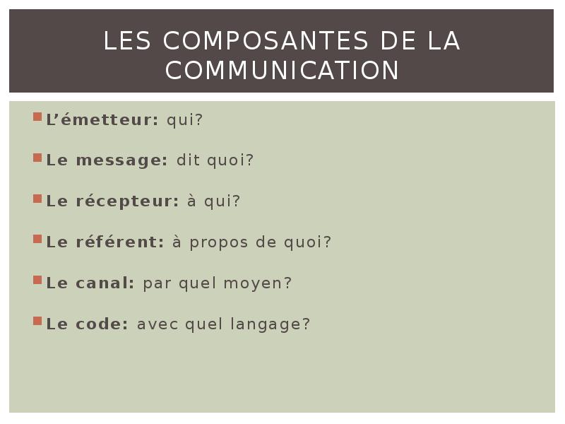 Les Bases De La Communication