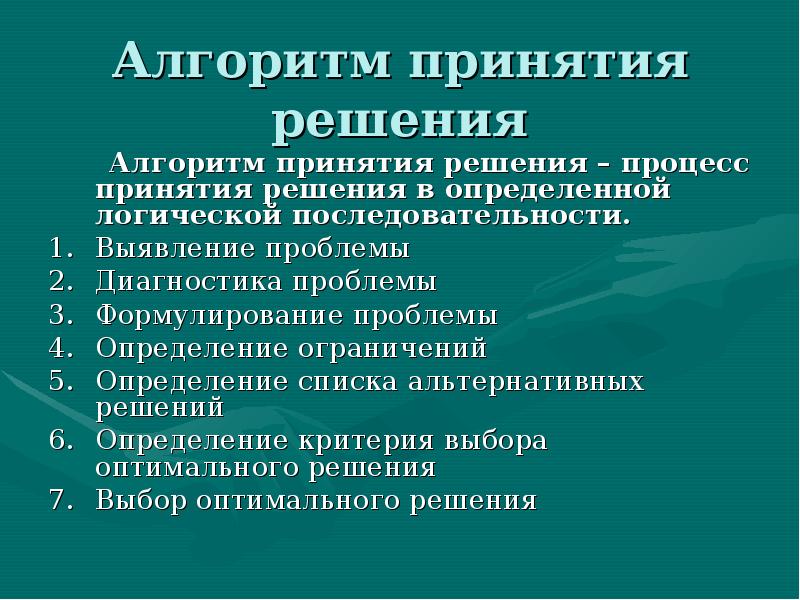 Принимая решение установить. Алгоритм принятия и реализации управленческих решений. Алгоритм принятия управленческих решений в менеджменте. Алгоритм решения управленческих проблем. Алгоритм (последовательность) принятия управленческого решения.