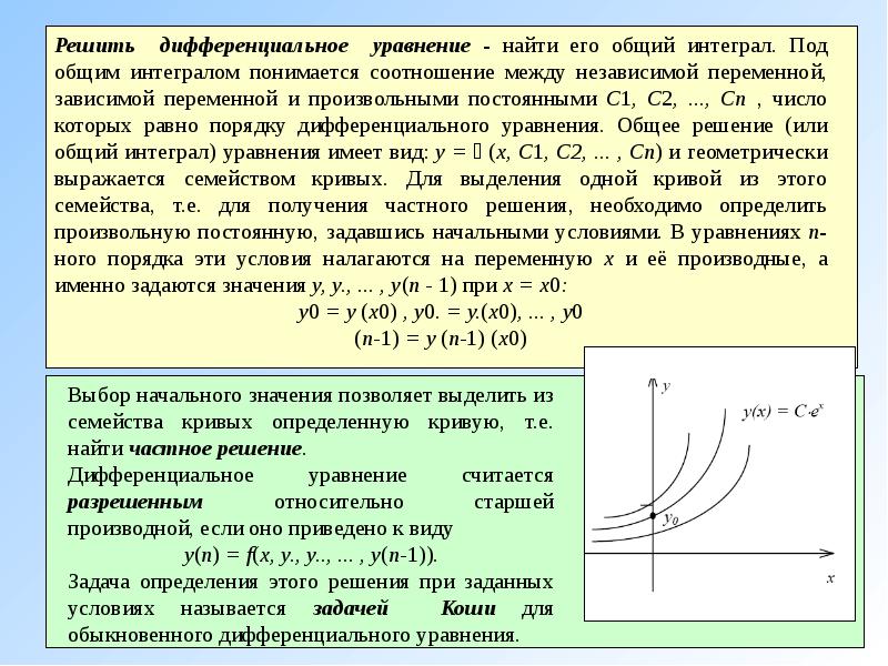 Решение дифференциальных уравнений презентация