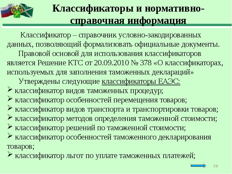 Таможенные классификации