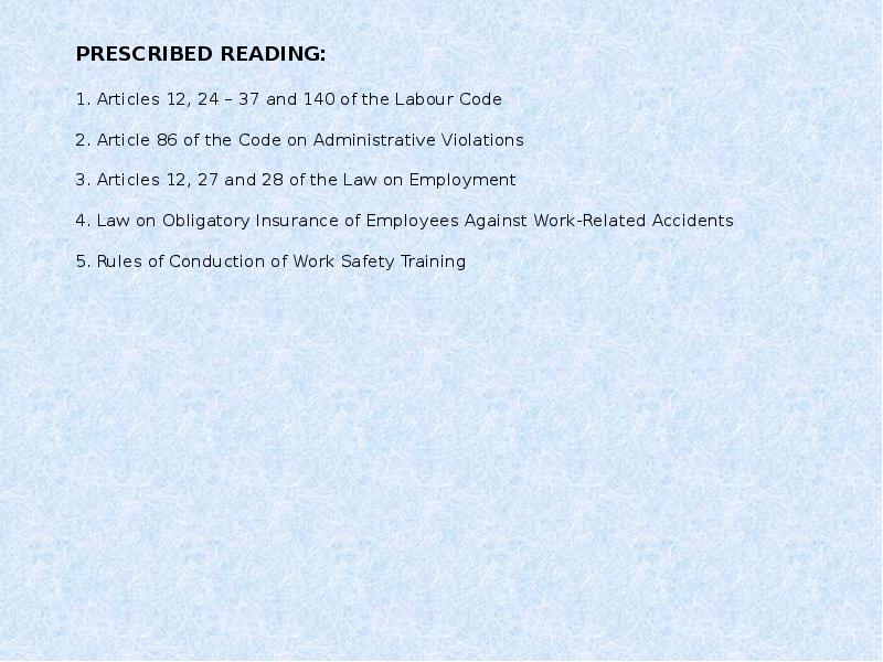 PRESCRIBED READING:  1. Articles 12, 24 – 37 and 140