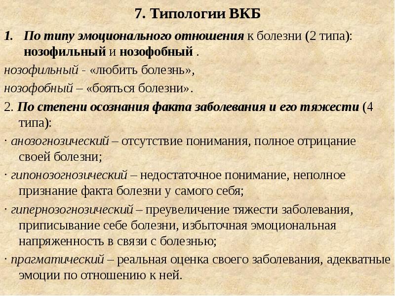 Внутренняя картина болезни ввел