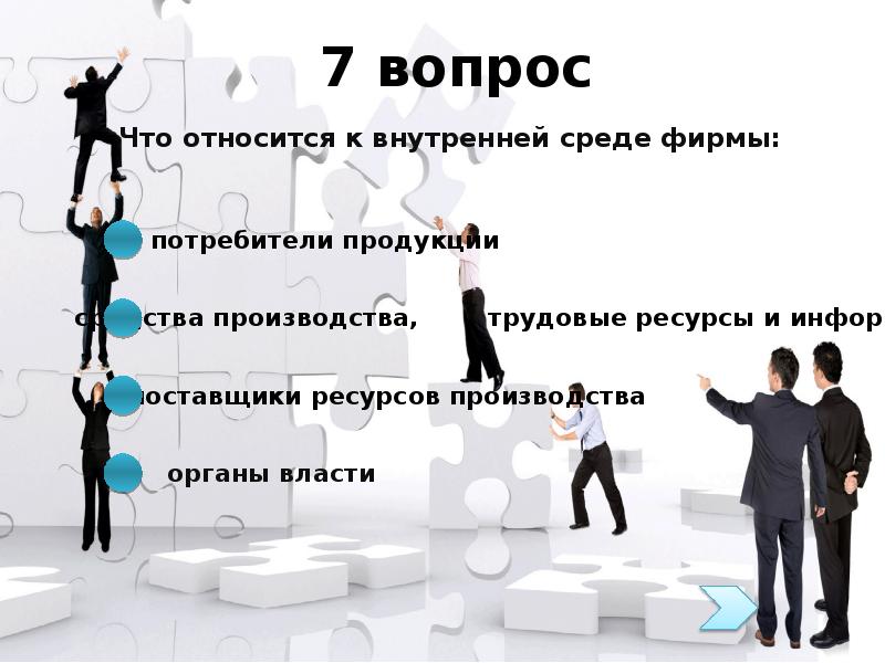 7 вопрос
Что относится к внутренней среде фирмы: 7 вопрос
Что относится к внутренней среде фирмы:
