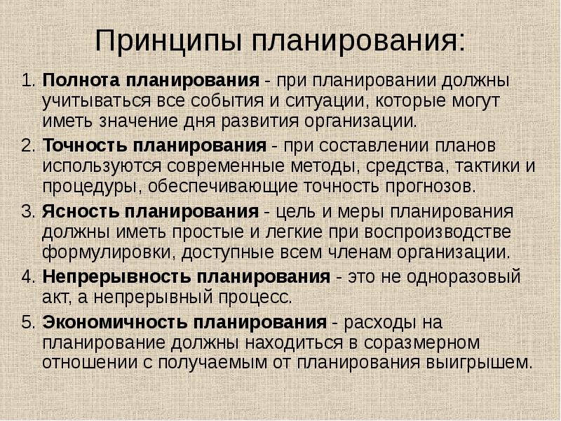 Точность планирования