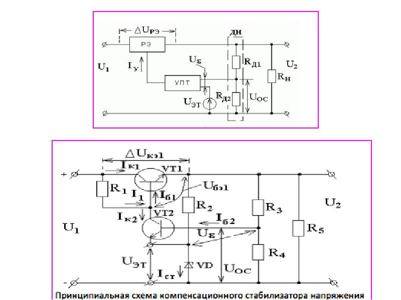 Схема компенсационного стабилизатора