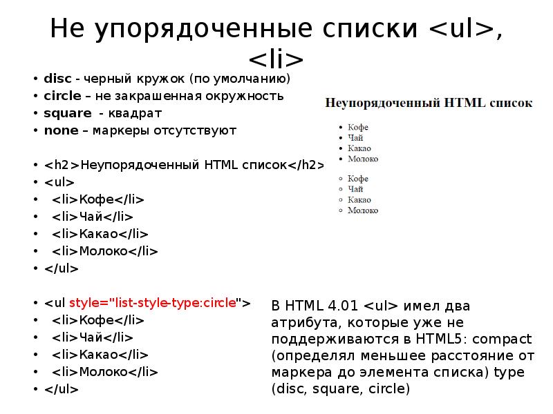 Какой тег используется для создания списка. Списки в html. Упорядоченный список html. Как сделать список в html. Html список с маркерами.