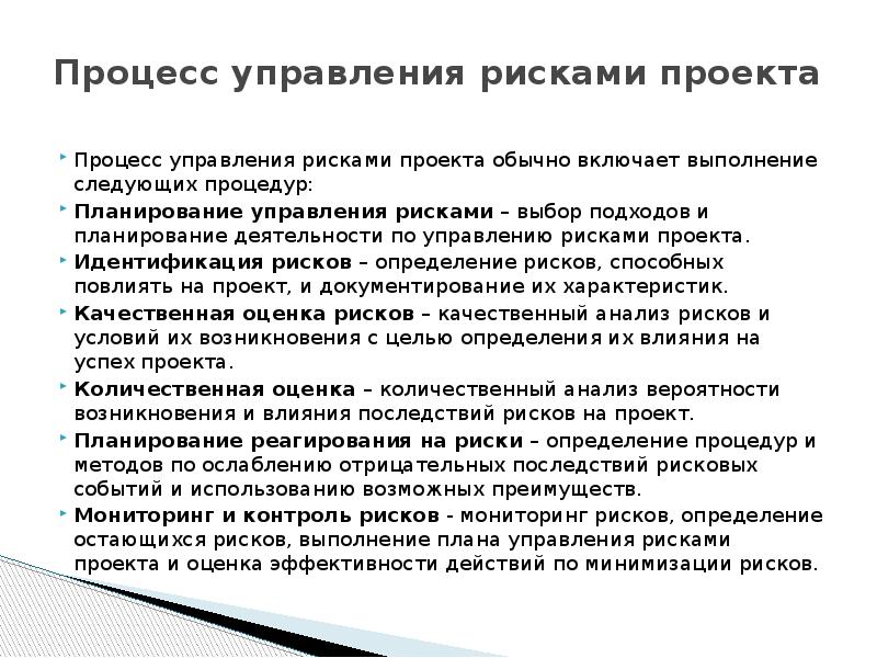 Управление рисками проекта доклад