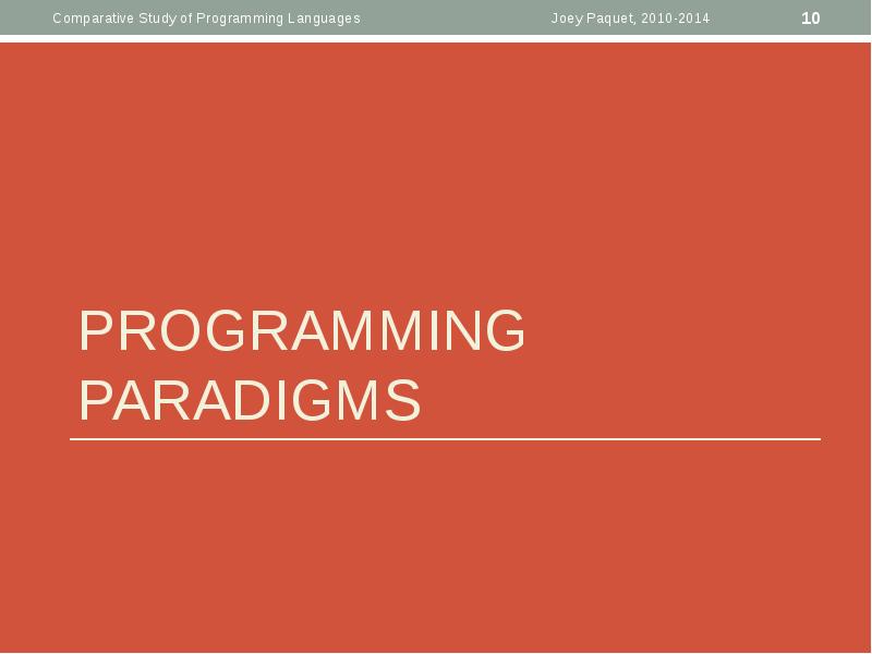 PROGRAMMING PARADIGMS PROGRAMMING PARADIGMS