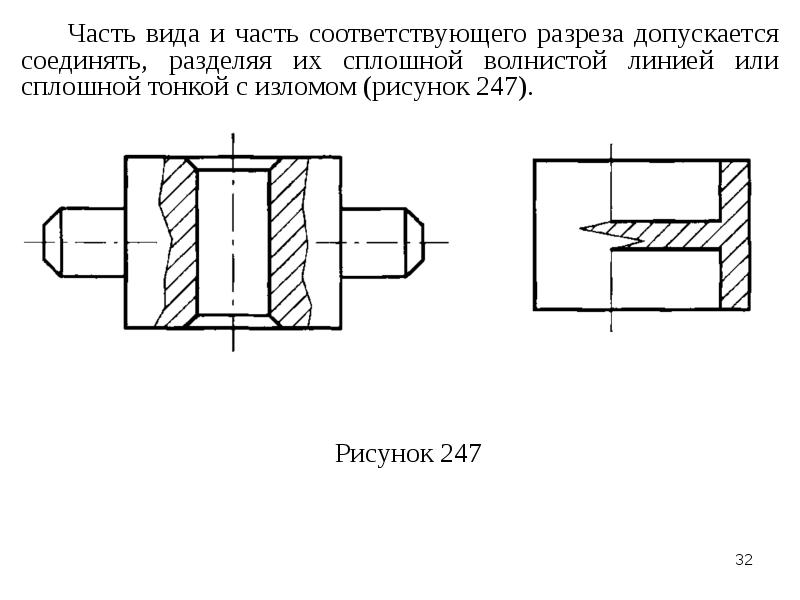 Можно ли на одном изображении соединить часть вида и часть разреза