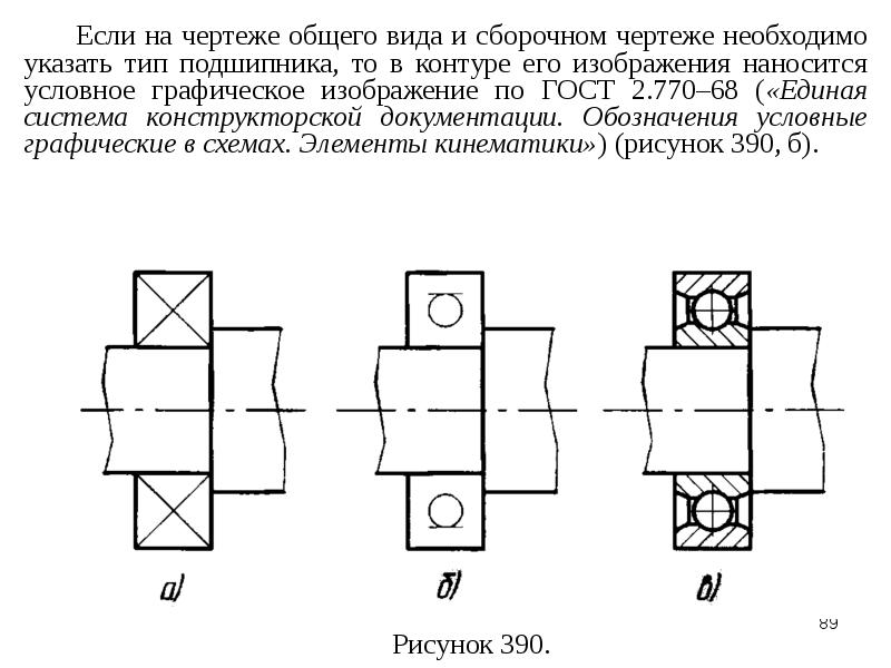 Подшипник на чертеже условно изображают