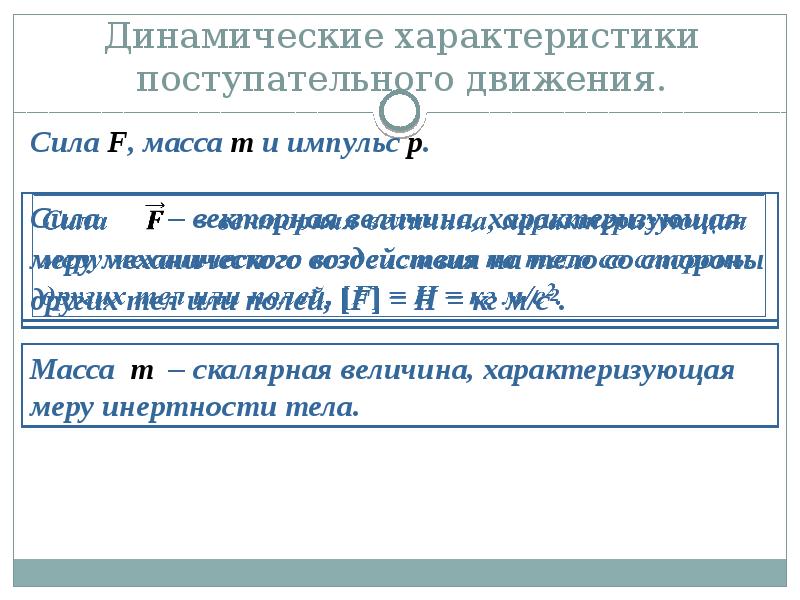 Динамические параметры. Динамические параметры поступательного движения. Динамические характеристики поступательного движения. Динамические характеристики движений. Основные динамические характеристики поступательного движения.