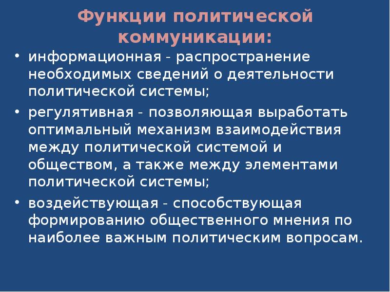 Презентация политические коммуникации