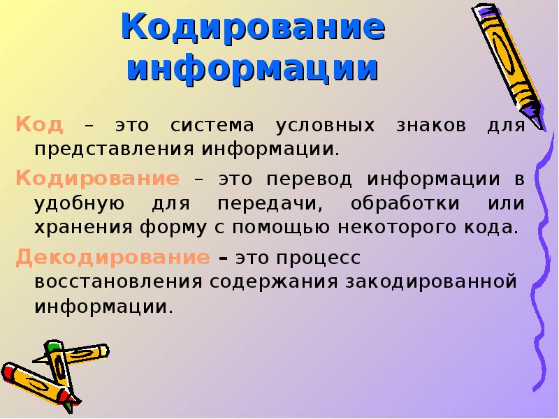 Кодирование информации 6 класс технология презентация