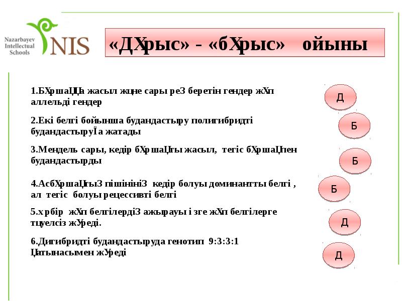 Тұқымқуалаушылық пен өзгергіштік заңдылықтары презентация