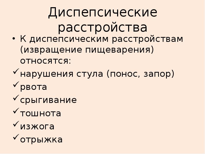 Диспепсические явления