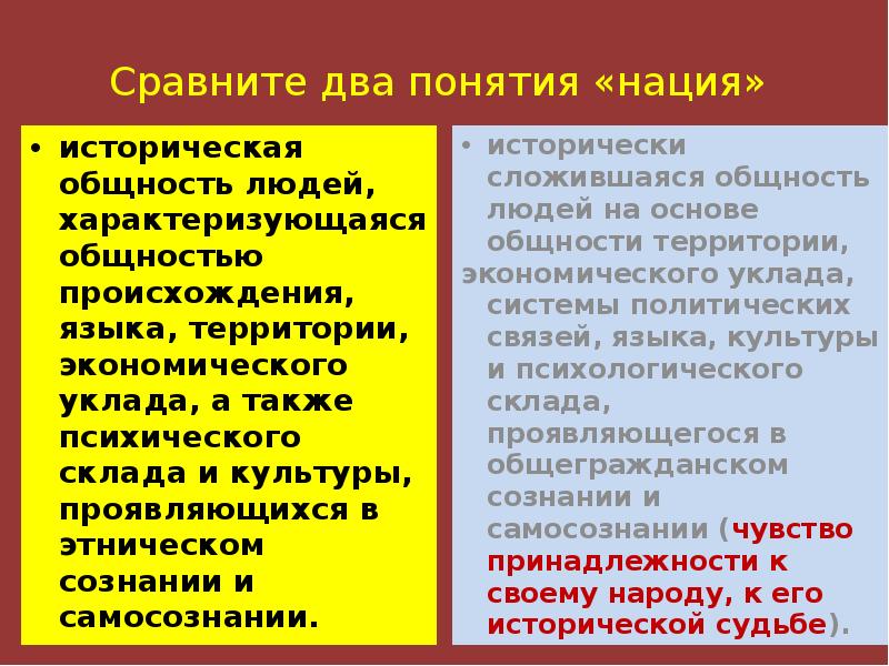 Два понятия нации. Понятие нация. Признаки гражданской нации. Концепции нации.