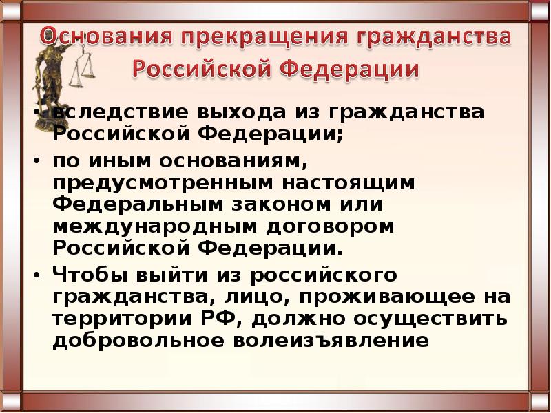 Институт гражданства гражданство российской федерации презентация 10 класс