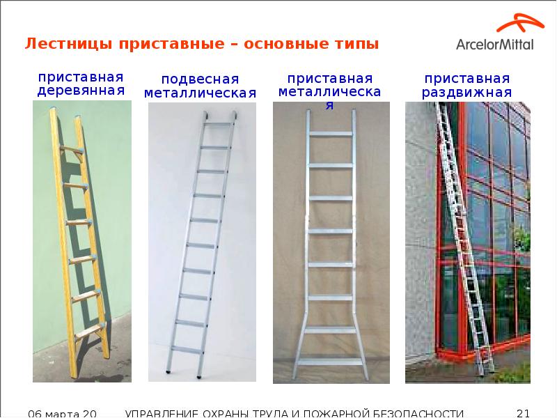 Лестницы приставные – основные типы