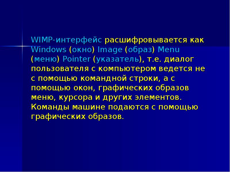 Wimp интерфейс