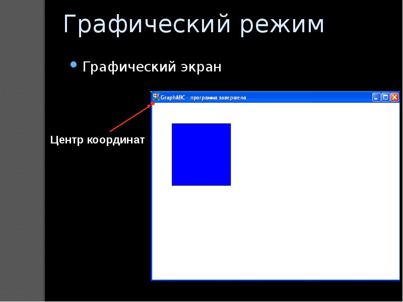 Графический режим монитора. Графический режим в Паскале. Графический режим Паскаль ABC презентация. Размер экрана в графическом режиме:. Графический режим консоли.