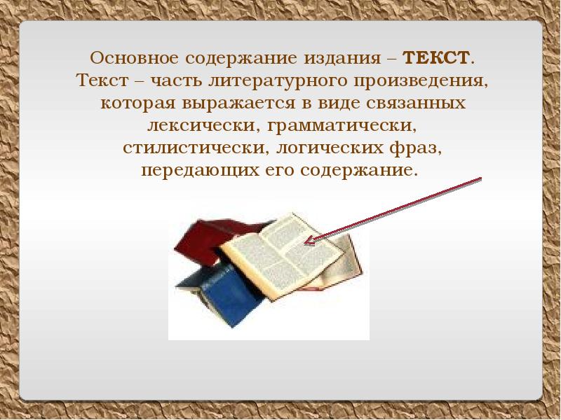 Издание текст. Основное содержание книги. Как устроена книга. Текстовые публикации. Части текста литературного.