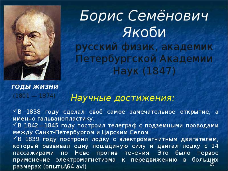 История физики. Наука 19 века презентация. Б.С. Якоби 1847 год. Якоби Борис научная деятельность. Наука 19 век фамилии Якоби.