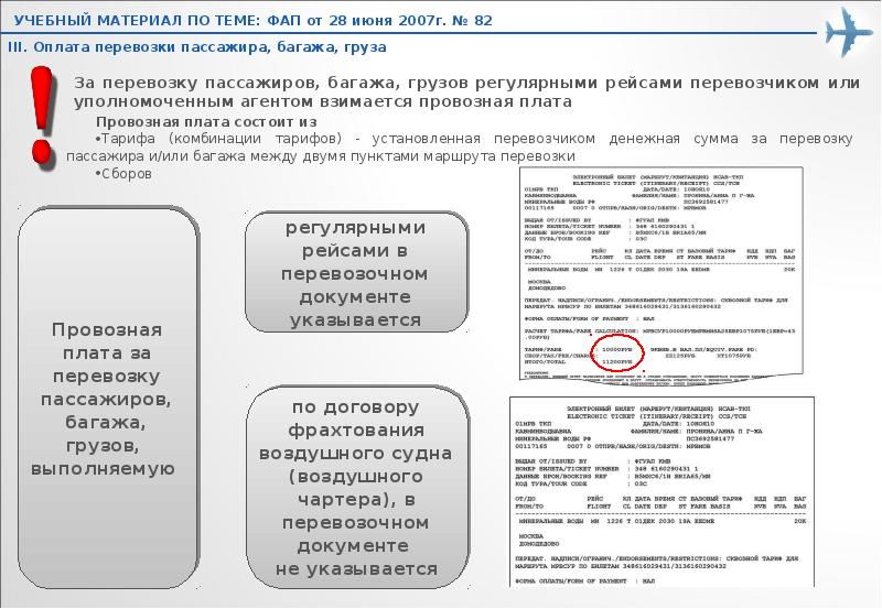 Документы на перевозку багажа