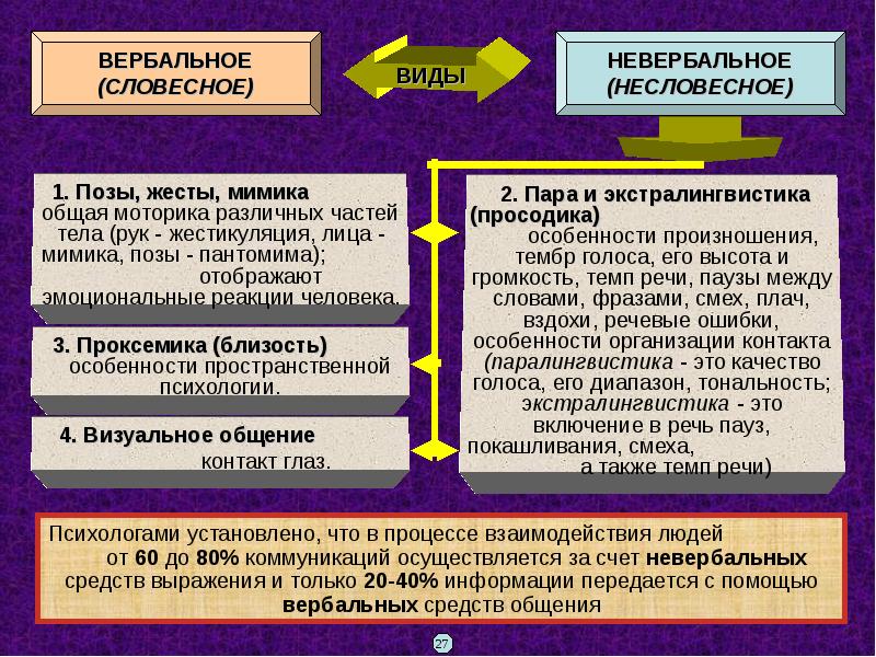 Вербальная презентация это