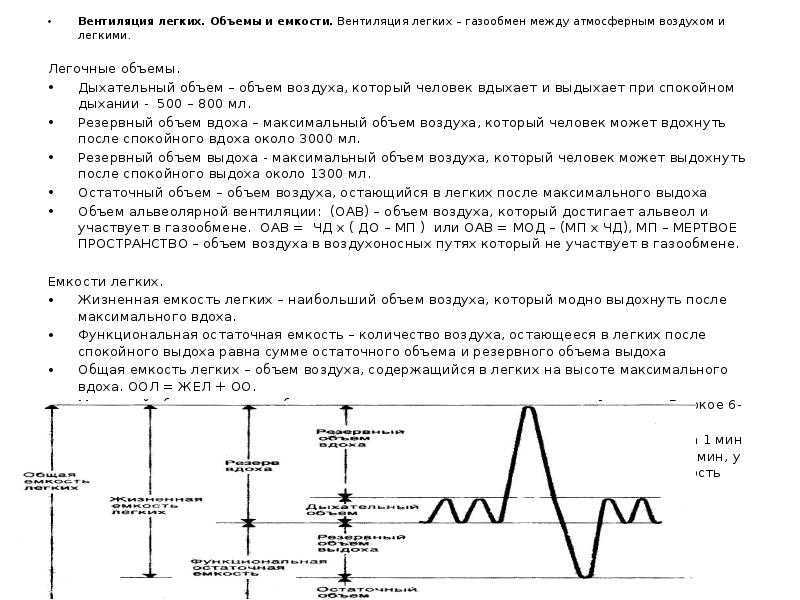 Жизненная емкость легких легочная вентиляция. Вентиляция легких и легочные объемы. Объем легочной вентиляции. Вентиляция легких: легочные объемы и емкости. Объемы легочной вентиляции и их ёмкости..