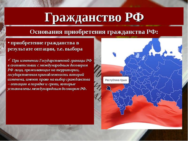 Понятие гражданства порядок приобретения и прекращения гражданства в рф презентация