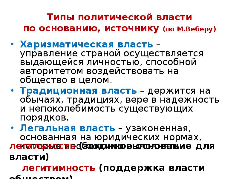 Источники основания власти