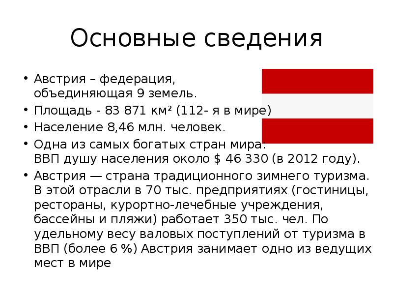 Тема сообщения австрия план сообщения важная информация