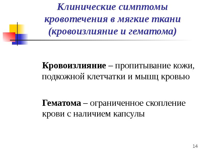 Презентация по кровотечению и гемостазу