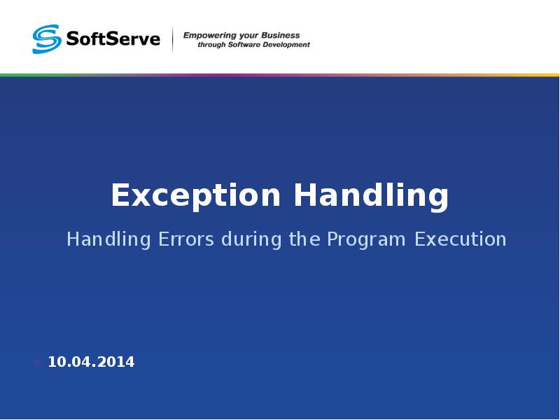 Exception handling. Yii Error-Handler. A problem occurred during the program execution Flow and a Report has been created.