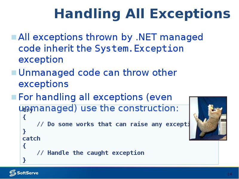 Handling перевод на русский. Exception handling c#. .Net exception handling. Unmanaged exception. Исключения c# exception картинка.