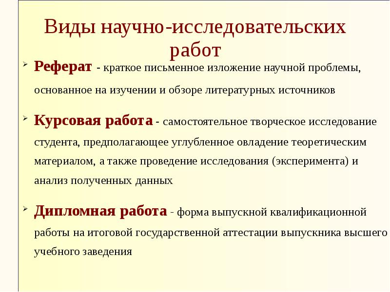 План составления исследовательской работы