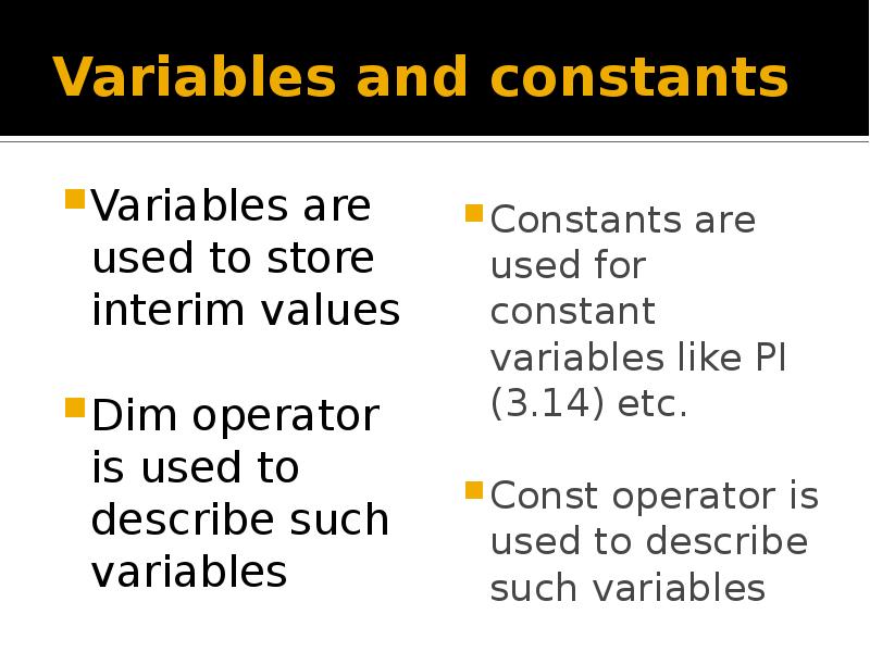 Variables constants