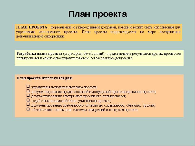 Формальный документ в котором указано как будет исполняться проект