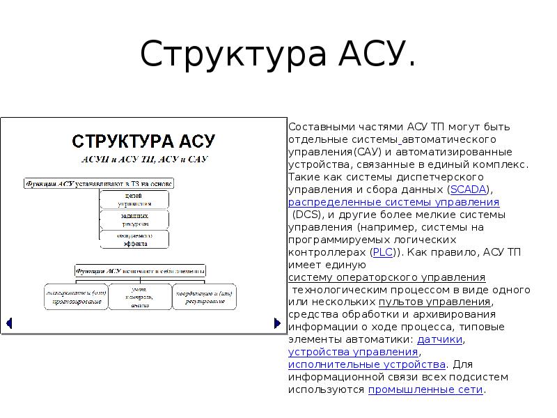 Схема структуры асу