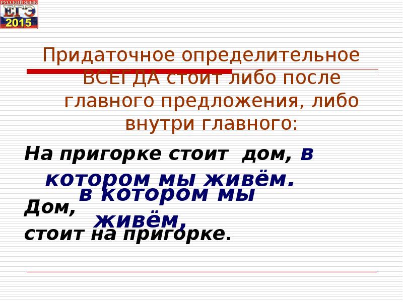 Какой либо предложения. Придаточное внутри главного. Придаточное определительное стоит внутри главного. Придаточное предложение после главного. Придаточное предложение внутри главного.